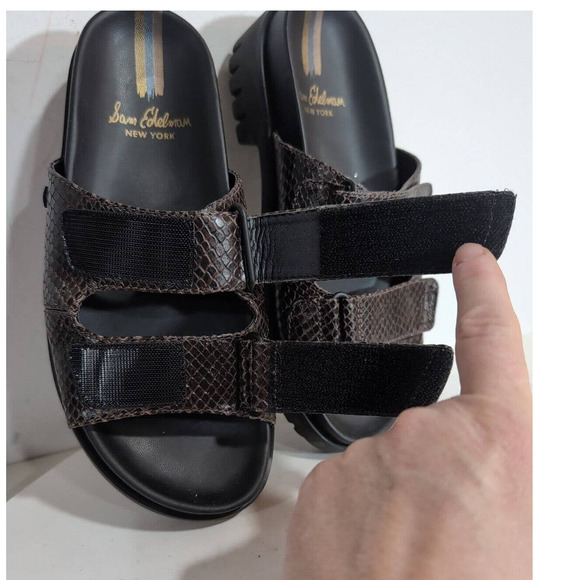 Sam Edelman Women's Brown Leather Eliana Lug Sole Slide Sandals 7.5 Brown - Picture 6 of 14